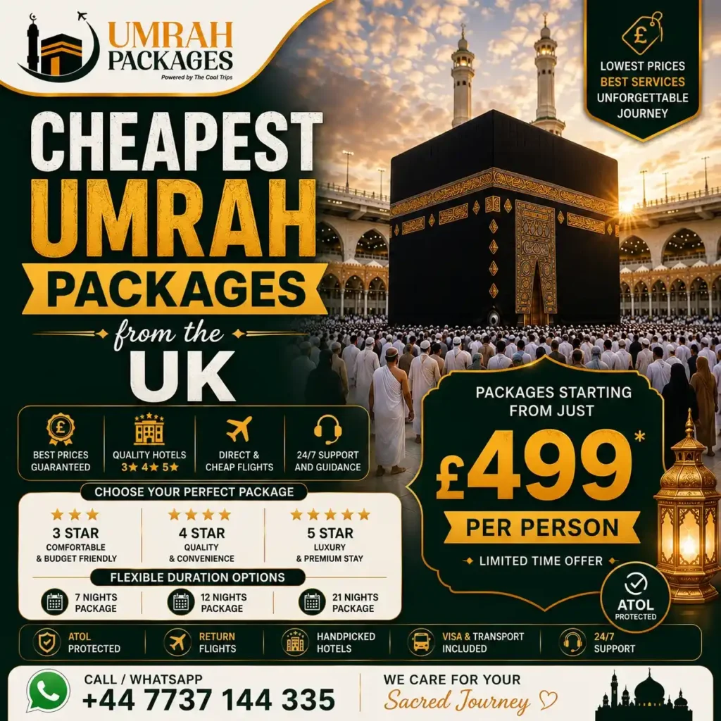 cheap Umrah packages UK 2027, budget Umrah packages UK, affordable Umrah from UK, cheapest Umrah deals UK, economy Umrah packages UK, low cost Umrah UK, cheap Umrah 7 nights, cheap 10 nights Umrah UK, cheapest all-inclusive Umrah, budget Umrah Manchester Birmingham London, cheap Umrah from Manchester, how to get cheap Umrah UK, cheapest month for Umrah UK, cheap 3 star Umrah UK, cheap Umrah family packages UK