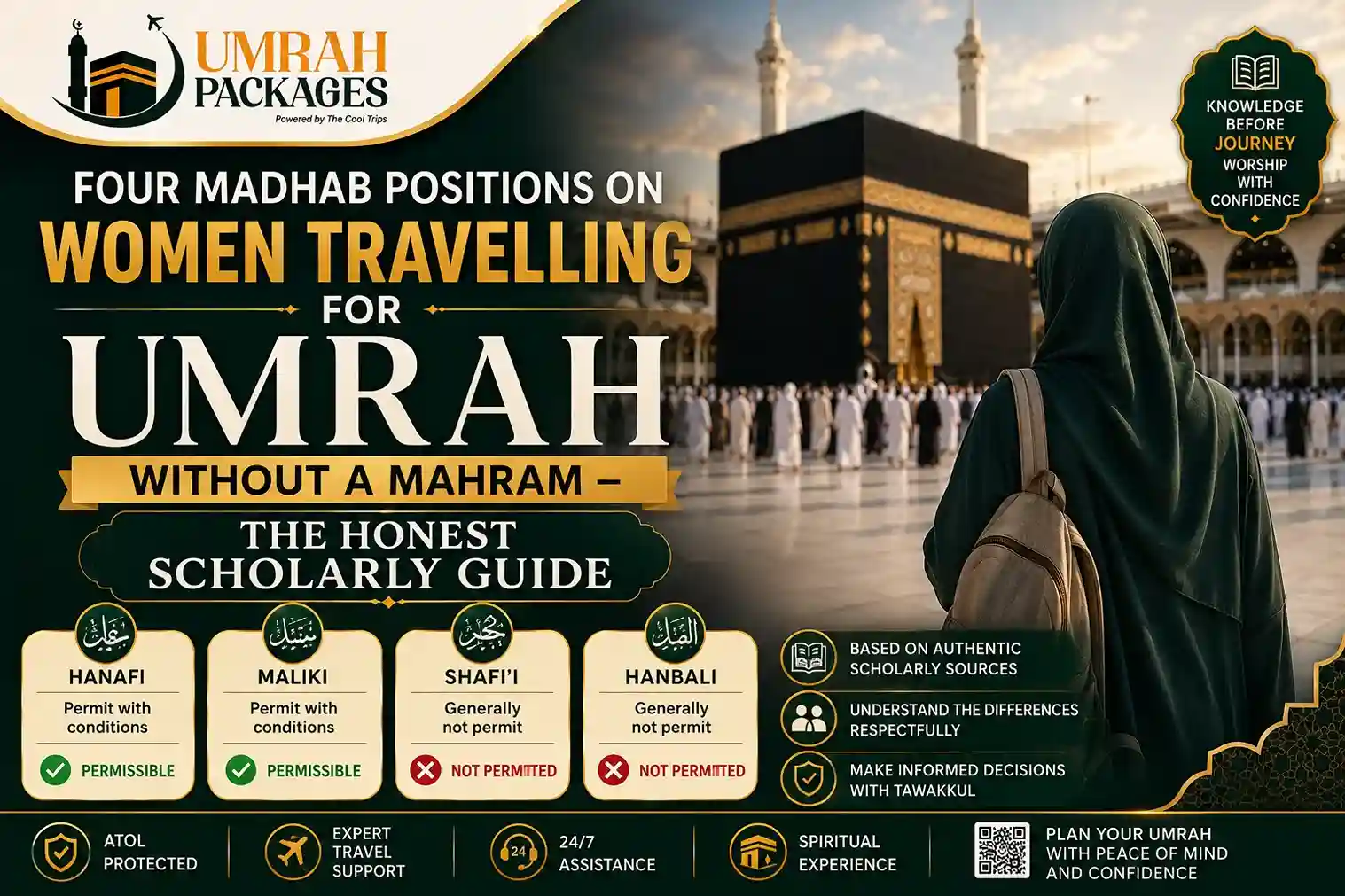 Hanafi view women Umrah without Mahram, Maliki women Umrah Mahram, Shafi'i women Umrah without Mahram, Hanbali women Umrah Mahram ruling, Islamic ruling women Umrah alone UK, scholarly opinion women travel Umrah, madhab on women pilgrimage, fiqh women Umrah mahram UK, what does Islam say women Umrah without Mahram, Islamic school of thought Umrah women, contemporary scholars women Umrah UK