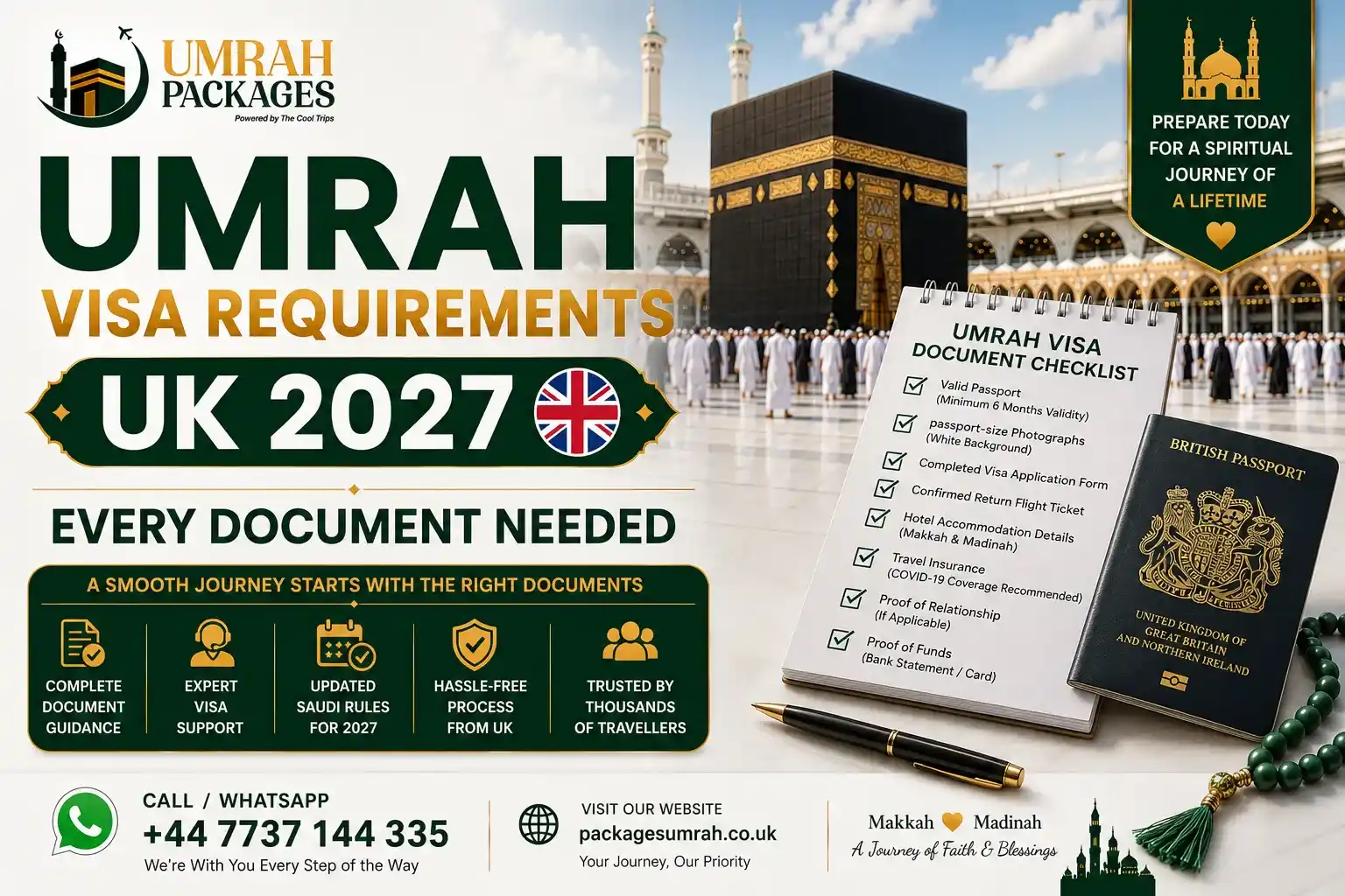 Umrah visa documents, Umrah visa checklist UK, Umrah visa BRP holders, Umrah visa non-British passport, Saudi eVisa eligibility UK