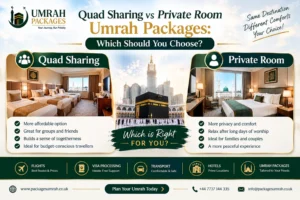 Umrah packages UK, quad sharing Umrah packages, private room Umrah packages, quad vs private room Umrah, Umrah room sharing, Umrah accommodation, Umrah hotel rooms, Umrah twin room, Umrah triple room, Umrah single room, Umrah family room, Umrah hotel upgrade, Umrah package prices, Umrah packages from UK, 7 nights Umrah packages, 10 nights Umrah packages, 14 nights Umrah packages, 21 days Umrah packages, long stay Umrah packages, short stay Umrah packages, Umrah package with flights and hotel, Makkah hotel accommodation, Madinah hotel accommodation, Umrah hotel distance from Haram, hotels near Haram, Makkah vs Madinah accommodation, Umrah package room configuration, Umrah room supplement, Umrah sharing options, Umrah package for couples, Umrah package for families, Umrah package for elderly, Umrah package for solo travellers, Umrah package for four people, Umrah package for five people, Umrah group booking, Umrah quad sharing with family, Umrah quad sharing with friends, Umrah private room benefits,