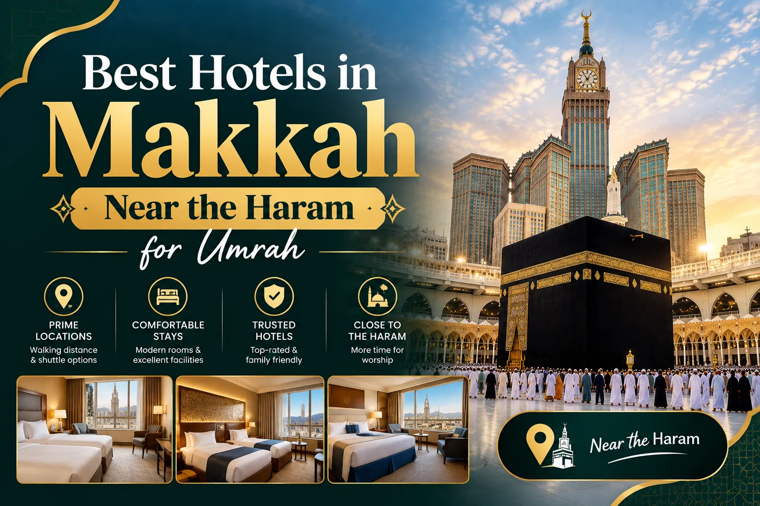 Best hotels in Makkah near Haram, Makkah hotels near Haram, Umrah hotels in Makkah, best area to stay in Makkah for Umrah, Makkah hotel districts, Abraj Al Bait hotels, Clock Tower Makkah hotels, Jabal Omar hotels, Ajyad hotels Makkah, Ibrahim Al Khalil Road hotels, Misfalah hotels Makkah, Aziziyah hotels Makkah, hotels near Masjid al Haram, hotels near Kaaba, Haram facing hotels Makkah, Kaaba view hotels Makkah, Makkah hotels for elderly travellers, Makkah hotels for families, flat walk hotels near Haram, covered walk to Haram, hotels near quiet Haram gates, Umrah packages with hotels, 3 star Umrah packages, 4 star Umrah packages, 5 star Umrah packages, luxury Umrah packages, affordable Umrah packages UK, Umrah packages from UK, Makkah hotel prices, Makkah hotel distance from Haram, Haramain railway Makkah, Makkah to Madinah train, Makkah Umrah accommodation, £99 Umrah deposit, cheap Umrah packages, Ramadan Umrah packages, Makkah hotel guide, where to stay in Makkah for Umrah, best Makkah hotels for Umrah.